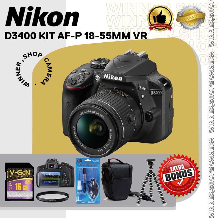 Kamera Nikon D3400 Kit AF-P 18-55mm Camera DSLR Nikon D 3400