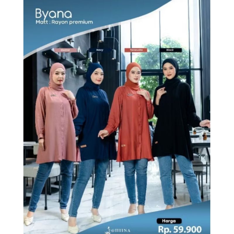byana tunik✓reefa blouse ✓ atasan wanita✓ ghina fashion