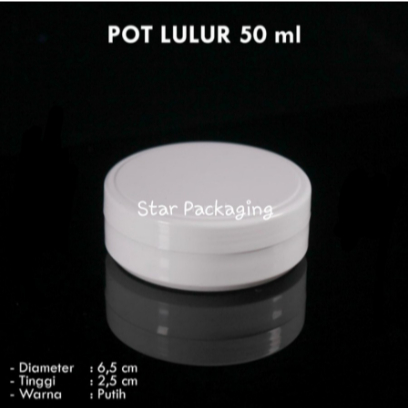 Pot Lulur 50Gr Putih Pot Lulur 50 Gr Pot Pomade 50 Gr Putih
