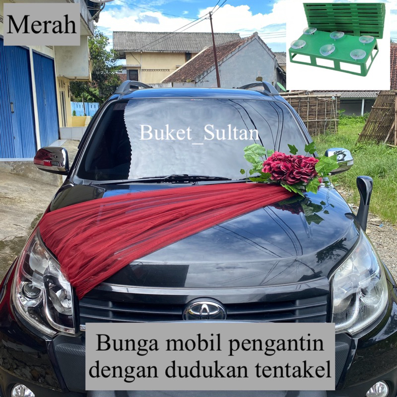 (Ready kirim sekarang) Bunga mobil pengantin, Bunga hias mobil pengantin, bunga dekor mobil penganti