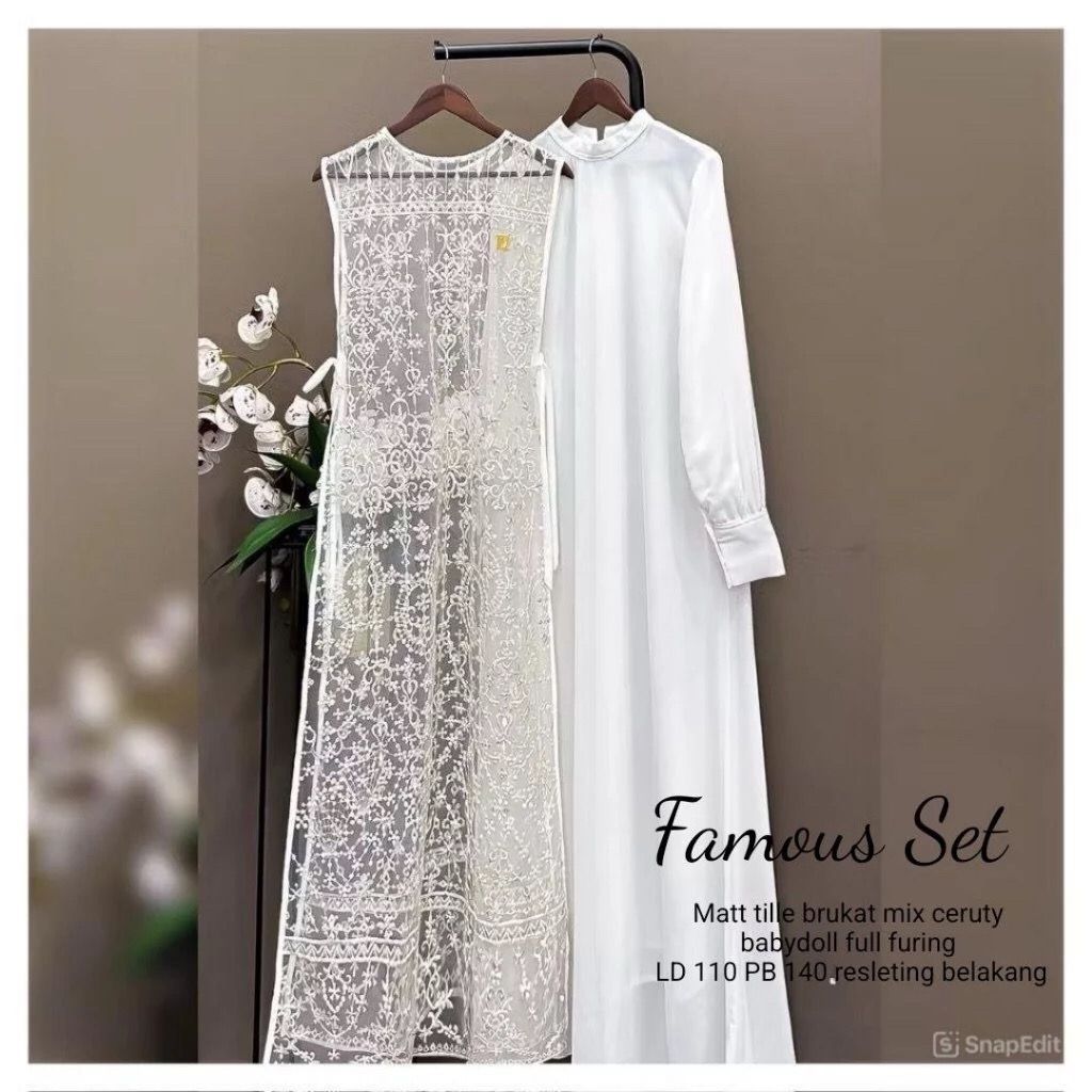 Famous Dress | Outer Brokat Lebaran 2025 for Women - Gamis Terbaru Mewah dan Anggun