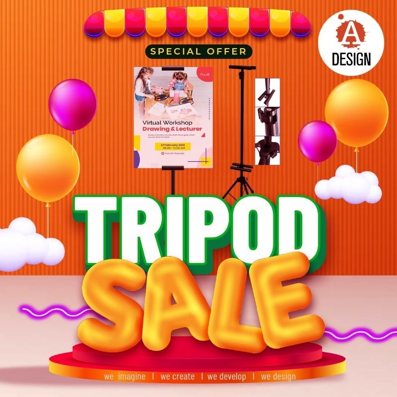 

tripod 1 sisi impraboard stiker UK 40x60 cm