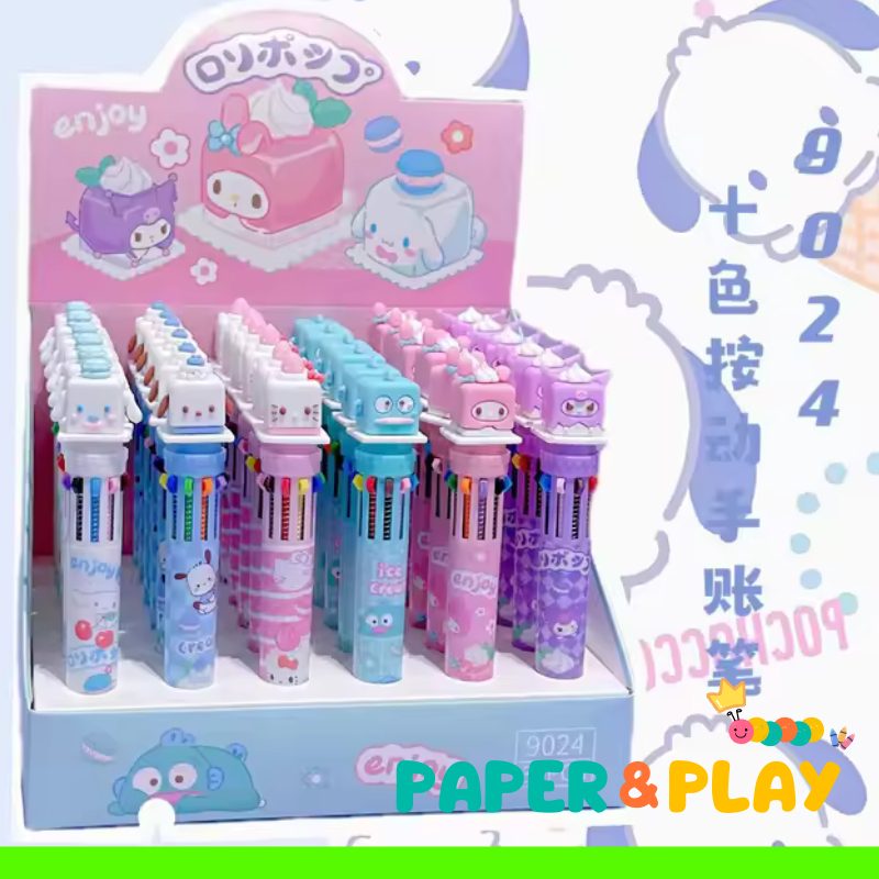 

[ PAPERANDPLAY ] Pulpen 10 Warna 3D SANRIO CUPCAKE