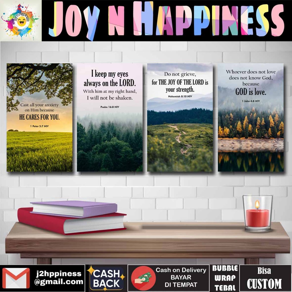 Suvenir Hadiah Hiasan Dekorasi Dinding Firman Tuhan Ayat Alkitab Kristen Katolik Bahasa Inggris Keku