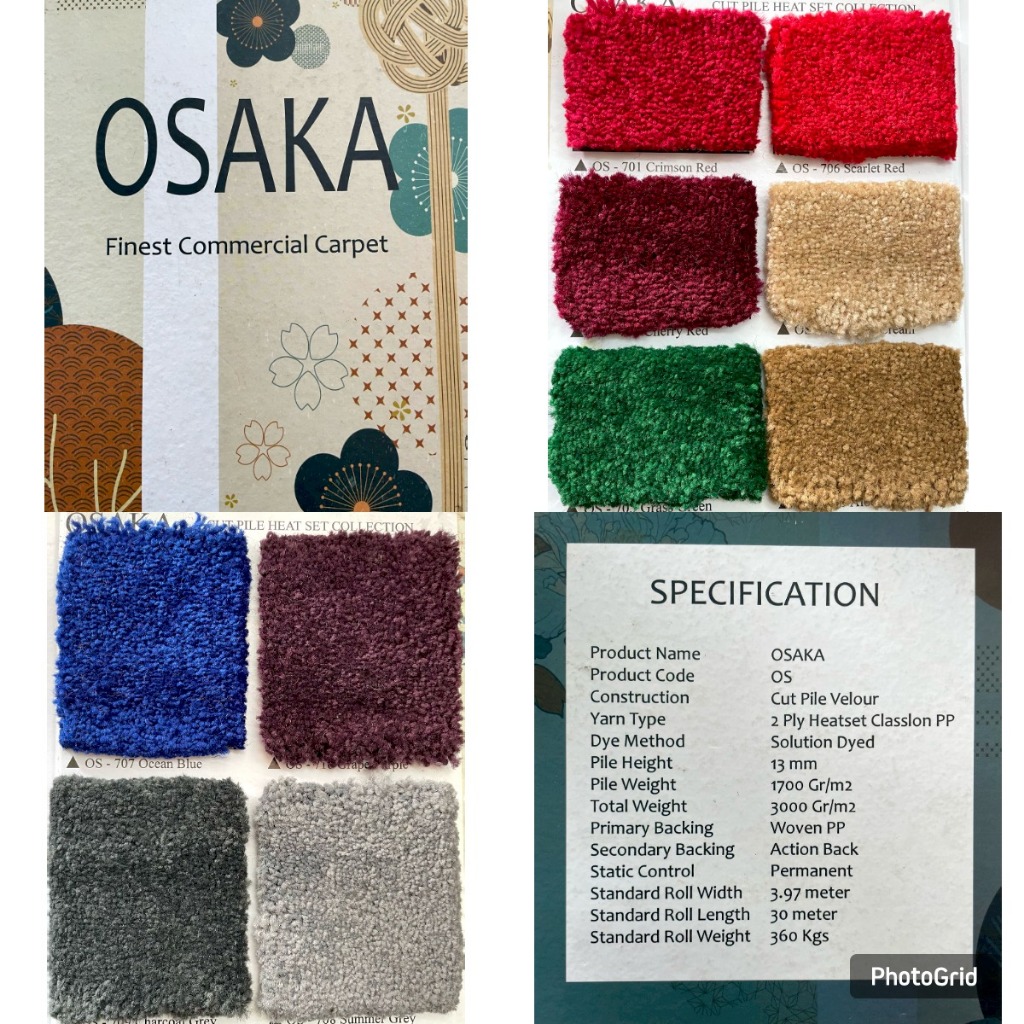 Karpet lantai karpet kantor karpet hotel karpet rumah karpet OSAKA lebar 4m