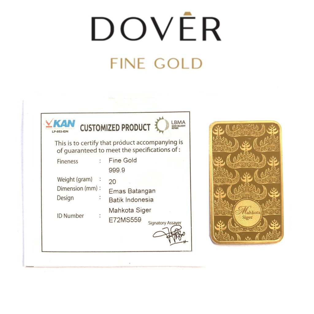 Logam Mulia Emas Antam Batik Indonesia Mahkota Siger Limited Edition Seri III 20 gram Tanpa Box