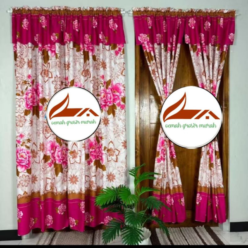 GORDEN SERUT MOTIF BUNGA UKURAN 100X200, GORDEN JENDELA
