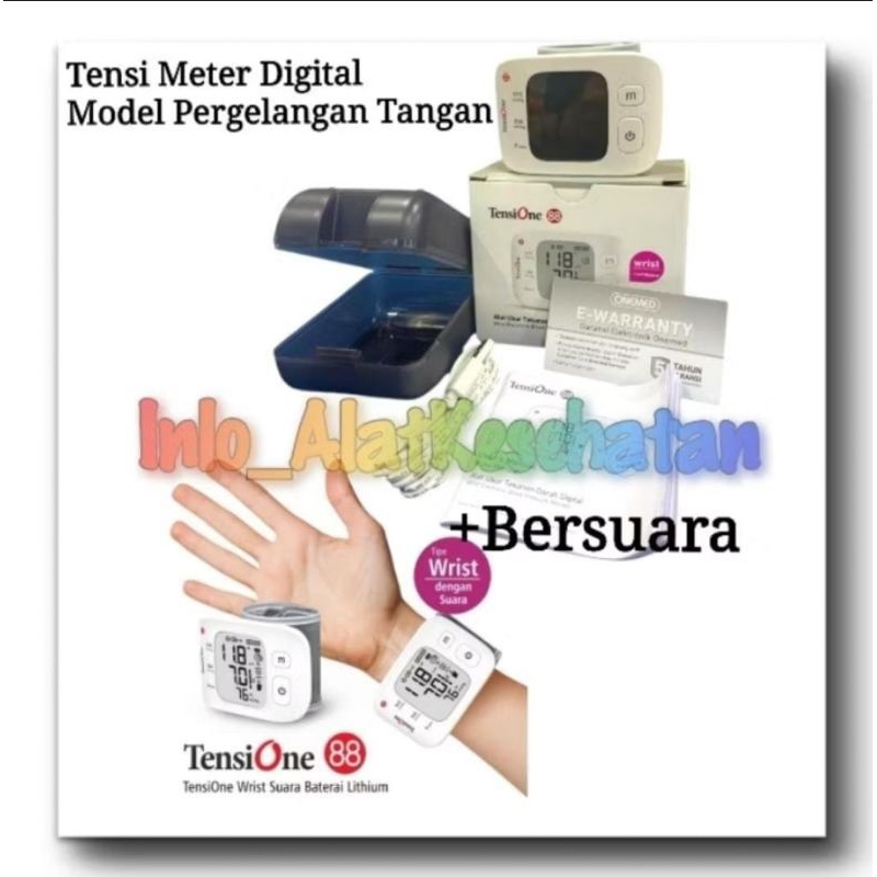 Tensi Meter Digital Onemed Wrist 88 Suara + Pergelangan Tangan / Tensi meter digital Jam Onemed / Te
