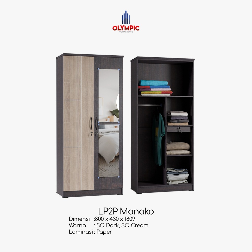 LEMARI 2 PINTU OLYMPIC
