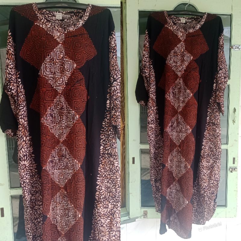 KAFTAN MIROTA/GAMIS BATIK CAP ASLI TANGAN 3/4 SUPER JUMBO LD 172 CM BUSUI MOTIF MEWAH KEKINIAN