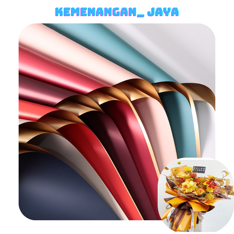 

Isi 20 LEMBAR Flower Paper Wrapping Gold BiColor Kertas Buket Cellophane Bouque KB016