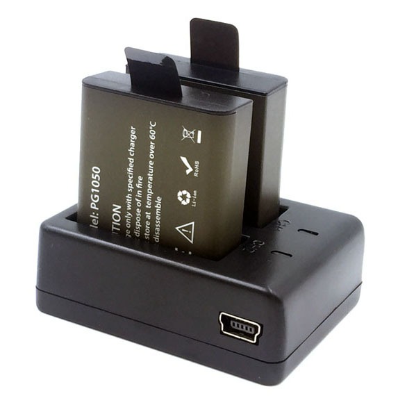 Charger Baterai 2 Slot with 2PCS Baterai for EKEN H9 H9R SJCAM