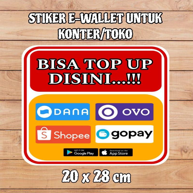 

COD ✨ Stiker Top Up E-Wallet vinyl size 20x28cm untuk konter atau toko