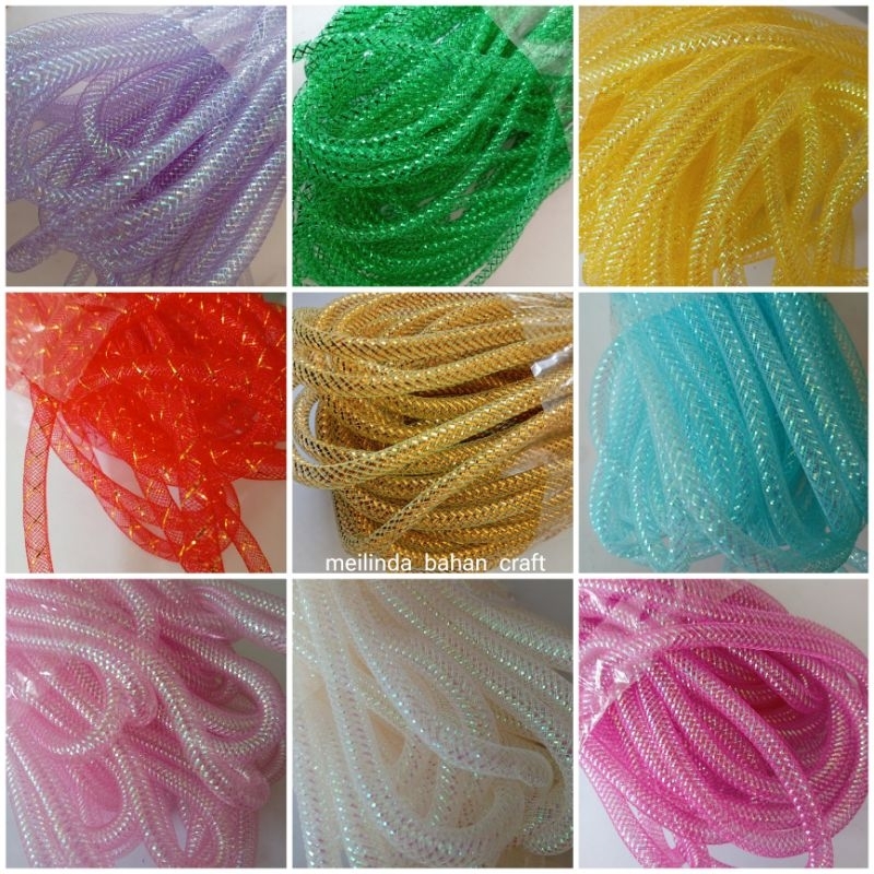 

JALA PIPA SELANG GLITTER/ PITA JALA SILANG MOTIF / HORSEHAIR PIPA / YURE PIPA / JALA KILAP SILANG 5 MM / 6 MM / 8 MM / 10 MM KODE H10-2