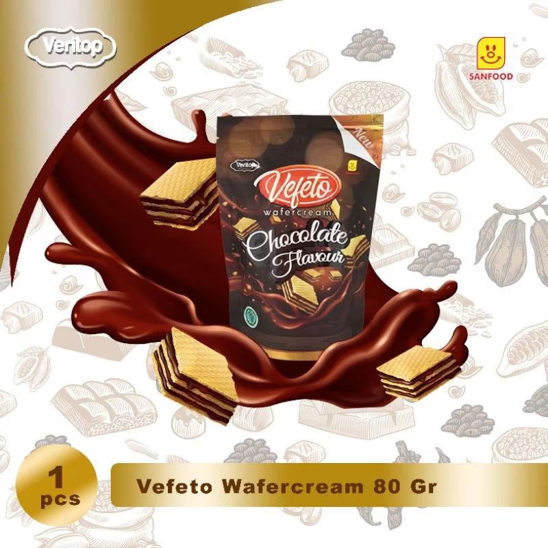 

wafer cream vefeto veritop 80 gram rasa coklat