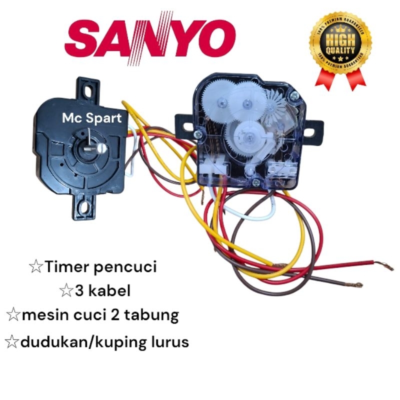 TIMER PENCUCI 3 KABEL UNTUK MESIN CUCI SANYO 2 TABUNG
