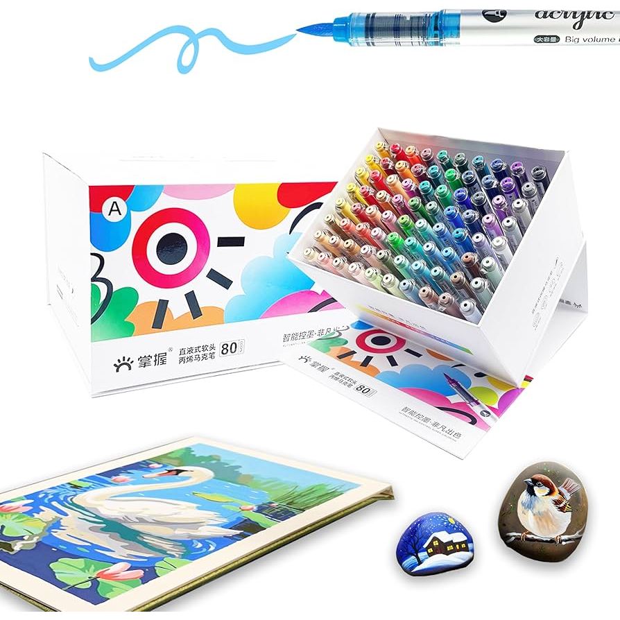 

D3W! GRASP PRO brush acrylic marker/spidol akrilik MKB2309 set 24/36/48/60/120 warna