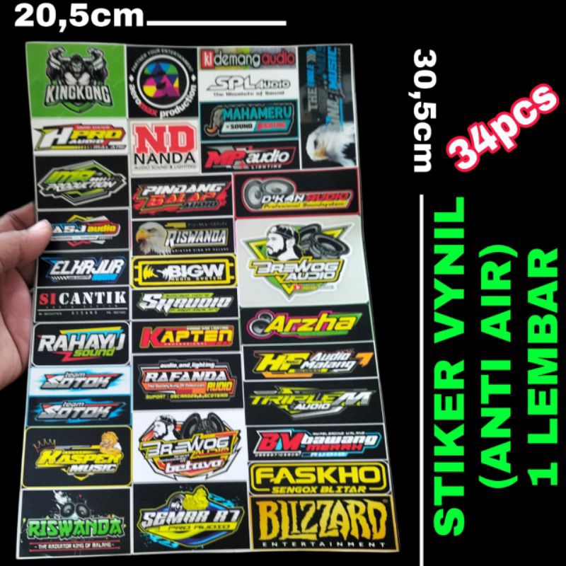 

34pcs STIKER MINIATUR SOUNDSYSTEM HOREG BAHAN ANTI AIR