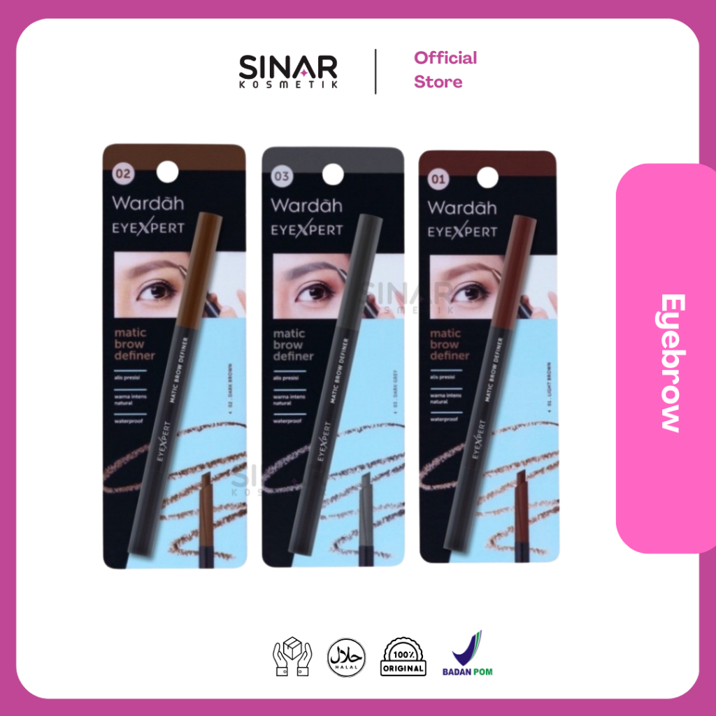 

technandaa - wardah eyexpert matic brow definer - pensil alis mekanik, air wudhu friendly, eyebrow
