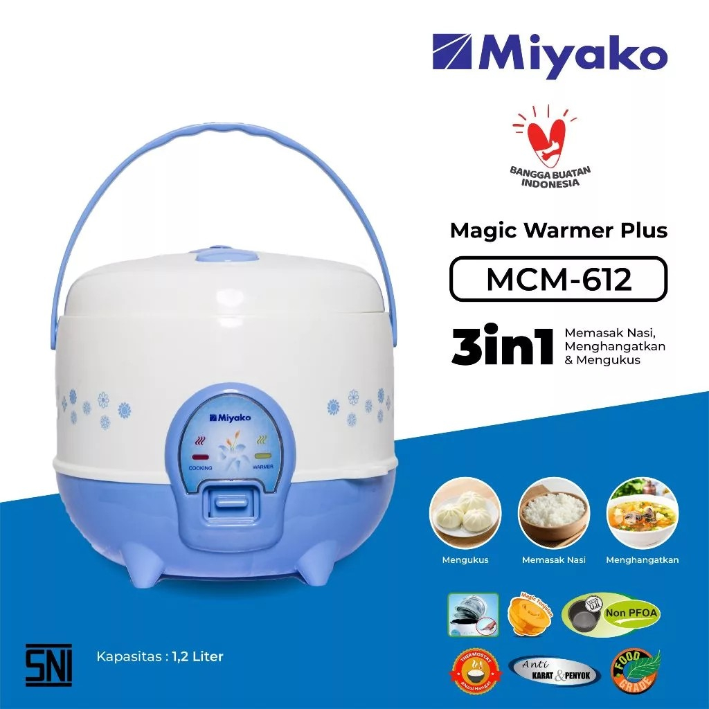 MAGIC COM MIYAKO MCM-612 rice cooker pemanas nasi penanak nasi magic jar magic warmer plus