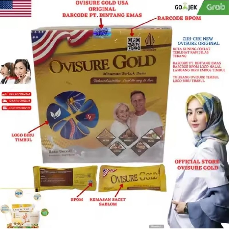 

1 Box 12 Sachet Susu Ovisure Gold Asli Original Mengobati Reumatik, Asam Urat, Nyeri Sendi Dan Tulang Keropos