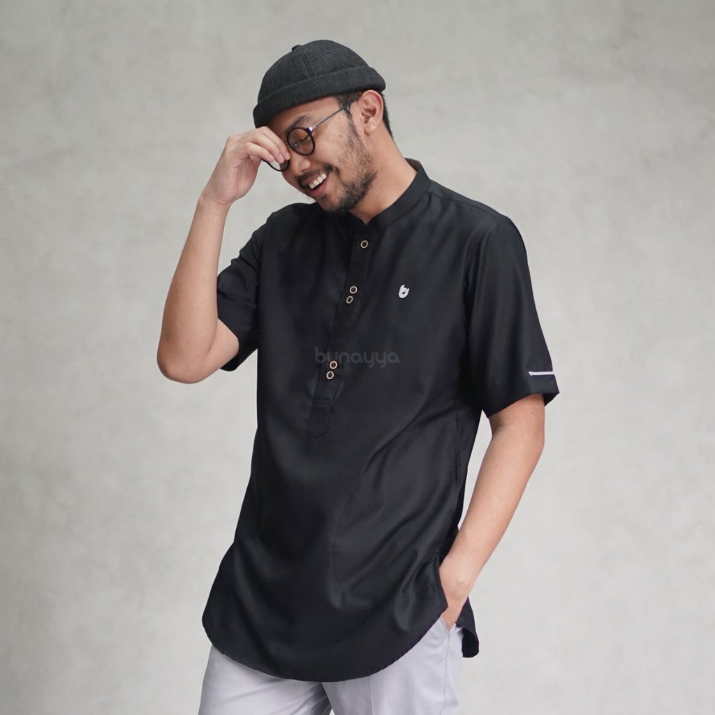 BUNAYYA - KURTA INDONESIA FACELIFT | Kurta Pria Muslim Modern Premium Lengan Pendek Warna Polos COD