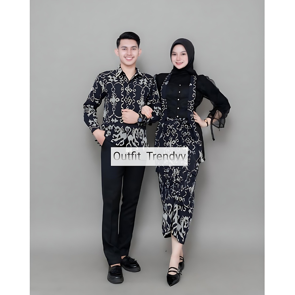 PUSPA KEBAYA TENUN - SET COUPLE TENUN - BAJU TENUN COUPLE - BATIK TENUN KONDANGAN - SET WANITA TERBA