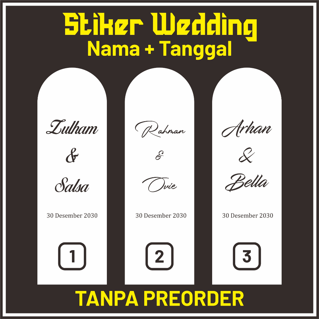 

Stiker Welcome Sign 125cm x 40cm Sticker Custom Khusus Nama dan Tanggal Dekorasi Lamaran Wedding