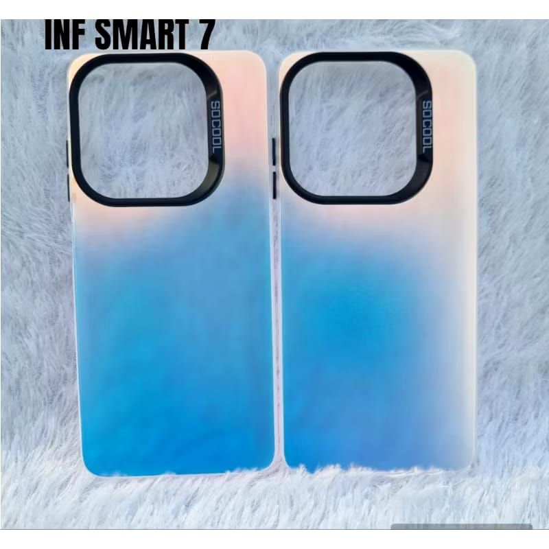 SOFTCASE CASE HYBRID IMD SILVER GLOSSY INFINIX SMART 7 SLIKON CASE IMD PLATE SILVER GLOSSY