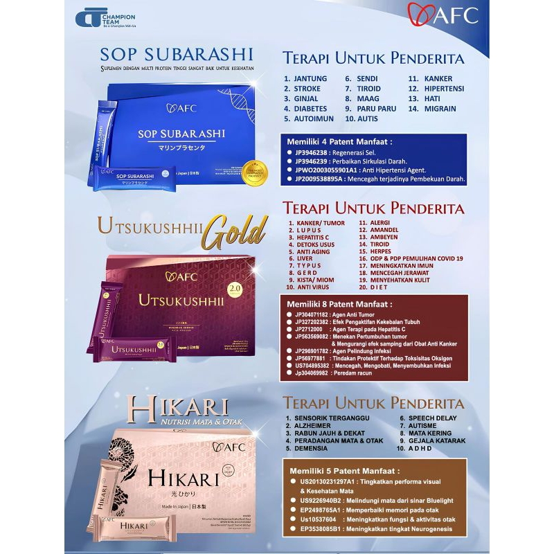 utsukushhii dan Sop subarashi AFC ori 100%