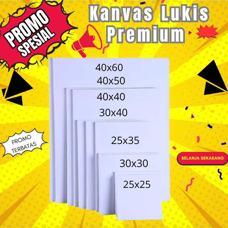 

Kanvas Lukis 30x40 CM sampai 40x60 CM media alat lukis sudah termasuk frame canvas lukis siap pakai