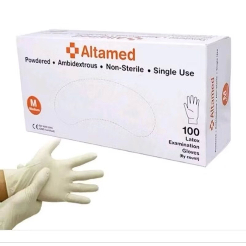 Altamed Latex Examination Gloves - Sarung Tangan Karet 1 Box