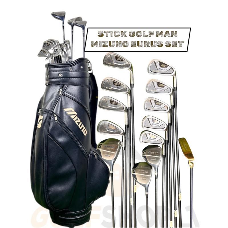 Stick Golf Man Mizuno Eurus Shaft Graphite Flek Reguler Second Original Fullset Bag Golf - Set Stick