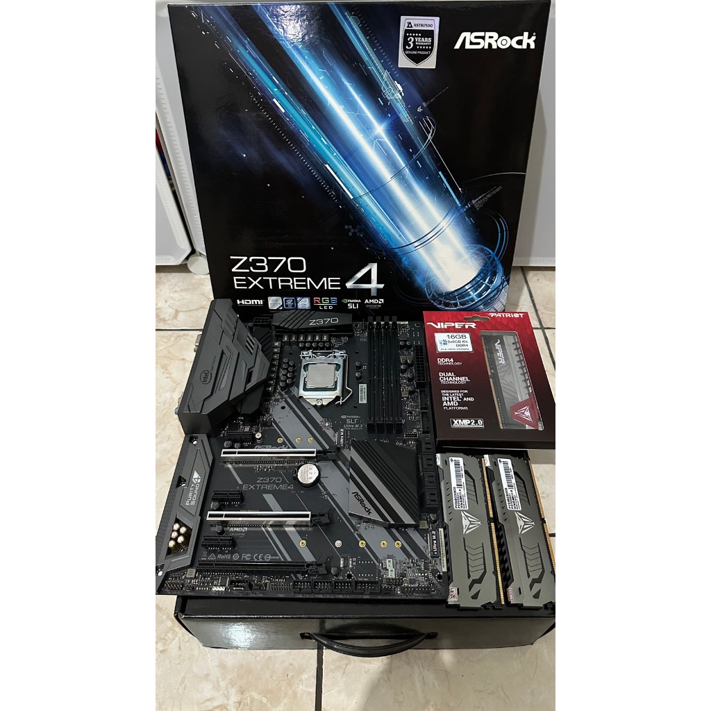 Paket Processor i5 8600K Motherboard Asrock Z370 Extreme 4 RAM 32GB Patriot Viper DDR4