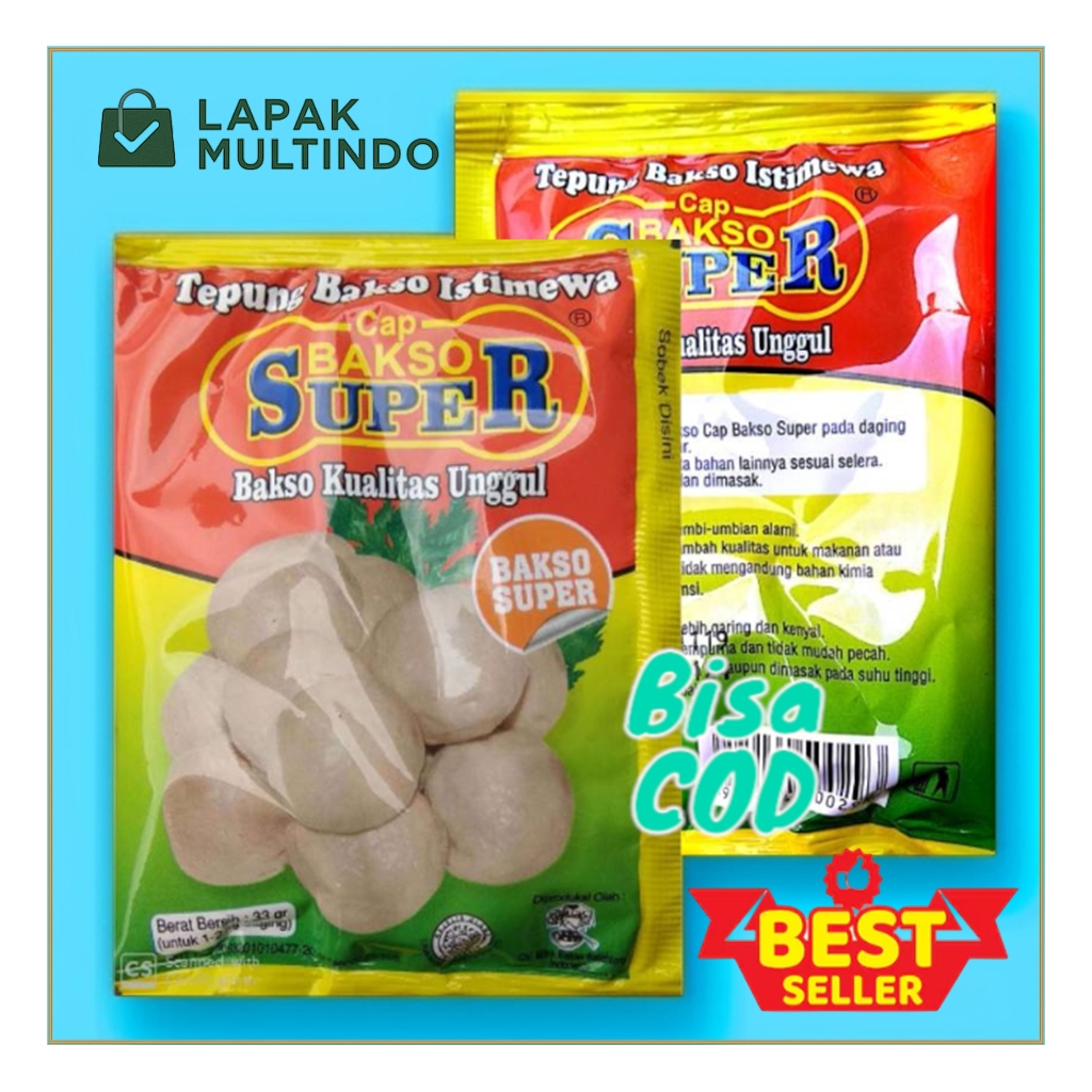 

Tepung Pengenyal Bakso Cap Bakso Super Kemasan 33gram Hemat Murah Ekonomis