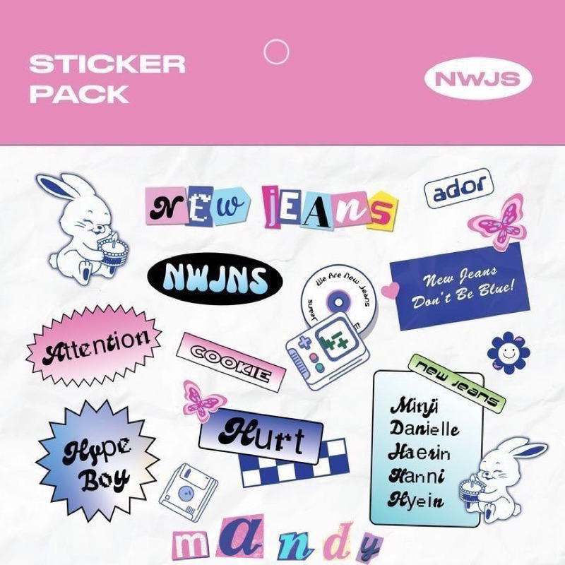 

STICKER PACK KOREAN AESTHETIC, NEW JEANS, AESPA, NCT, REDVELVET,SEVENTEEN