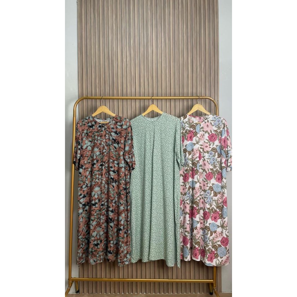 RAR Collection - Daster 3/4 Kekinian Bahan Rayon Motif Cantik Ukuran Jumbo Cocok Bumil Busui