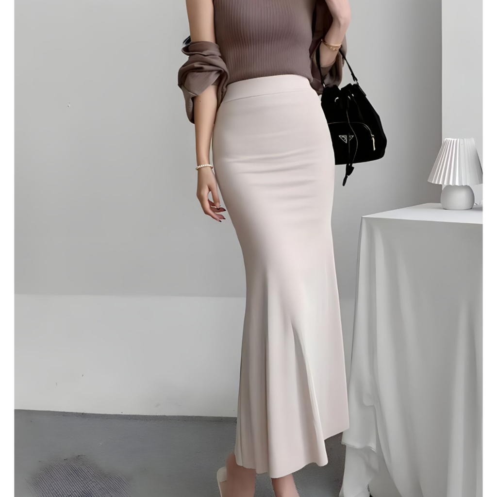 Rok Mermaid Rok Span Slimfit High Waist