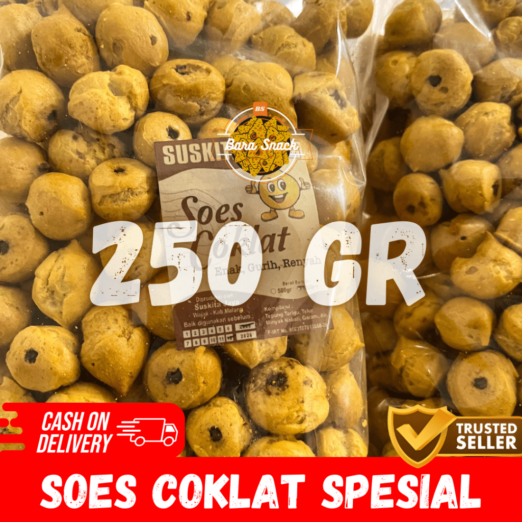 

[ 250gr ] Soes Coklat Super Murah / Sus Kering Coklat Cap Suskita / Camilan Snack Kiloan