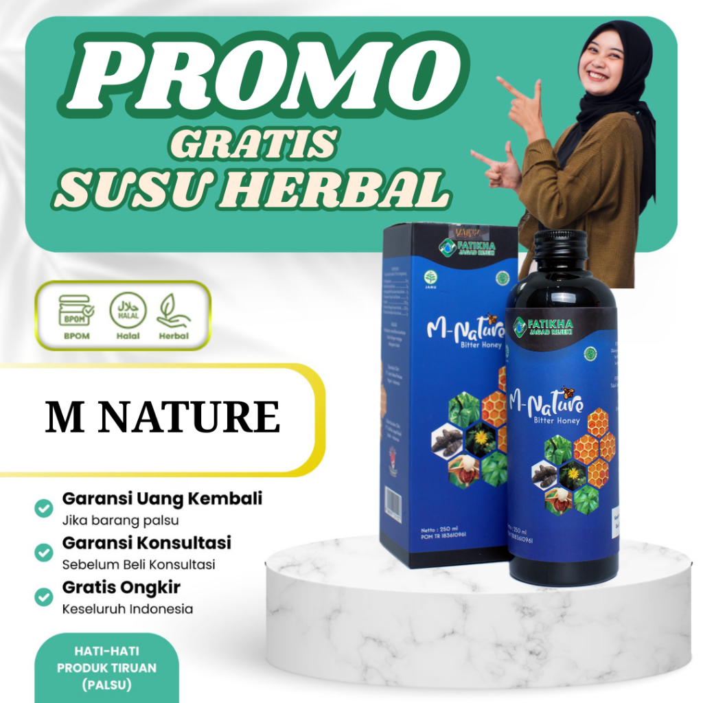 

M Nature madu hitam pahit | Asli Alami 100% Madu Asli Plus Probiotik Halal dan BPOM | Madu Uray