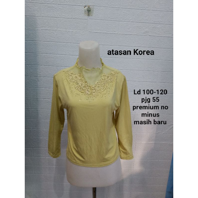 blouse Glitter/ blouse crop / yellow top