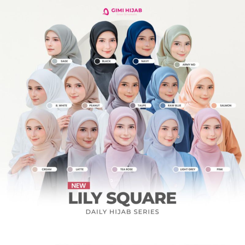 Lily Square|Segi Empat Polos|Gimi Hijab.ORI