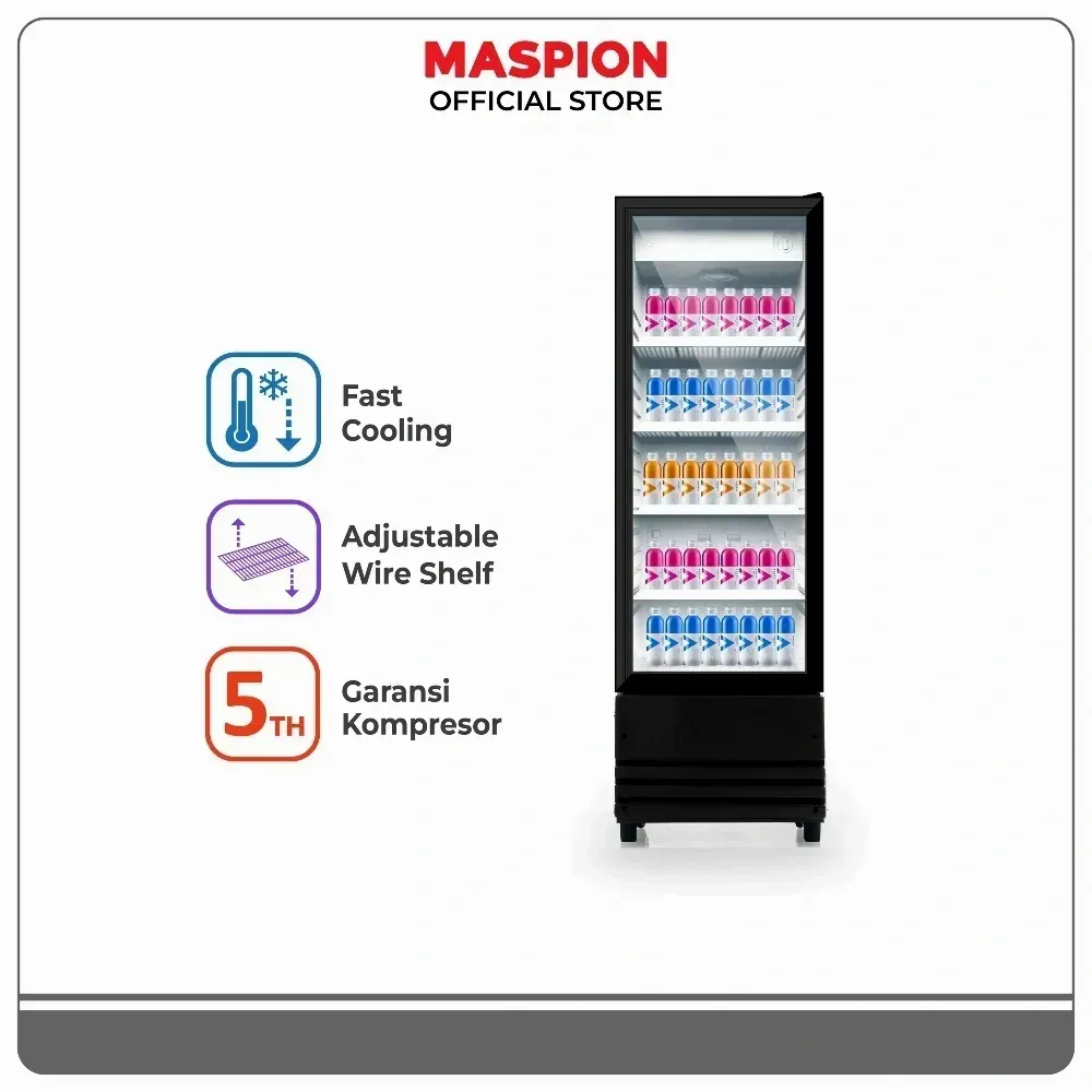 Kulkas Freezer Maspion Showcase USG 218 ND - Ukuran 218 Liter