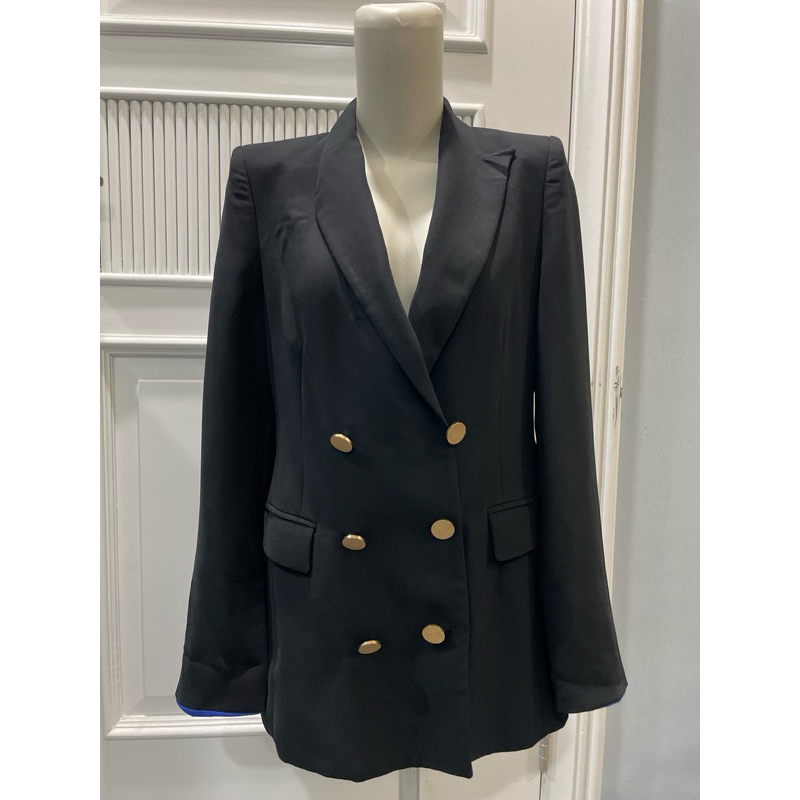 blazer hitam balmain wanita