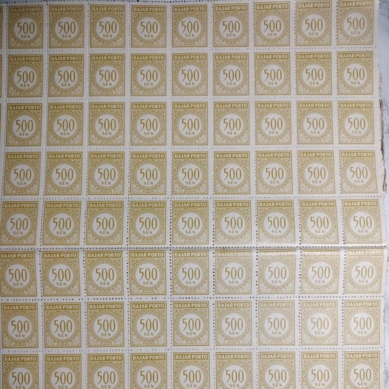 

Perangko Bajar Porto 500sen 100 Lembar