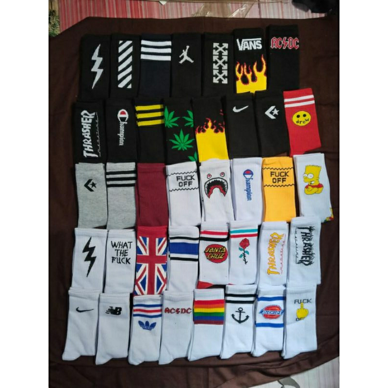 1 lusin kaos kaki oldschool motif / Grosir kaos kaki