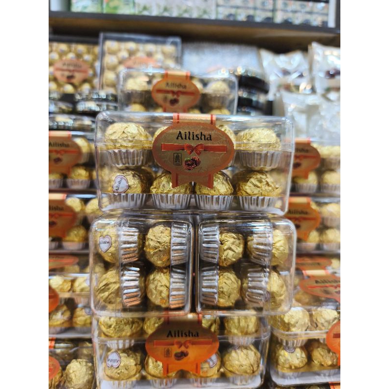 

Ailisha chocolate peanut wafer ball / coklat Ailisha 200 gram isi 16 pc
