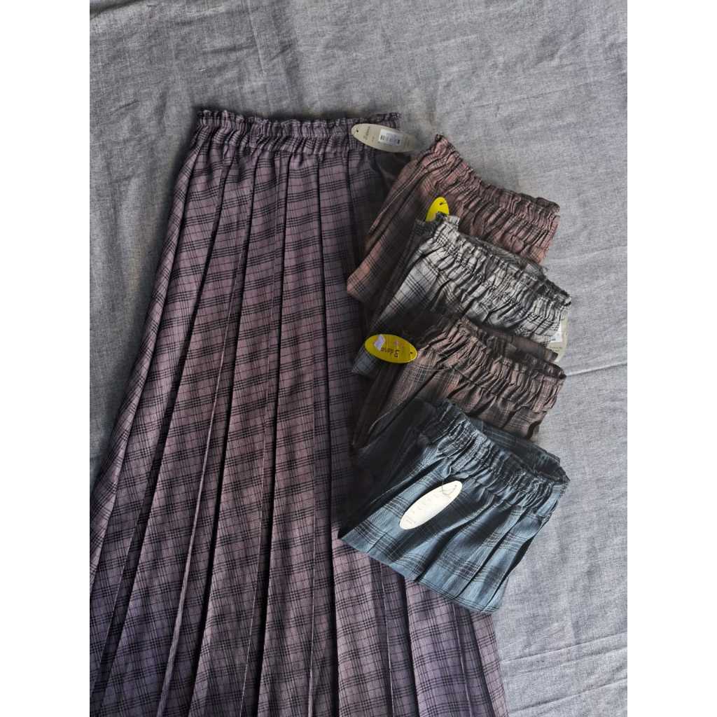 ROK TARTAN KOREAN STYLE || PLISKET PANJANG || ROK TARTAN 3 DARA