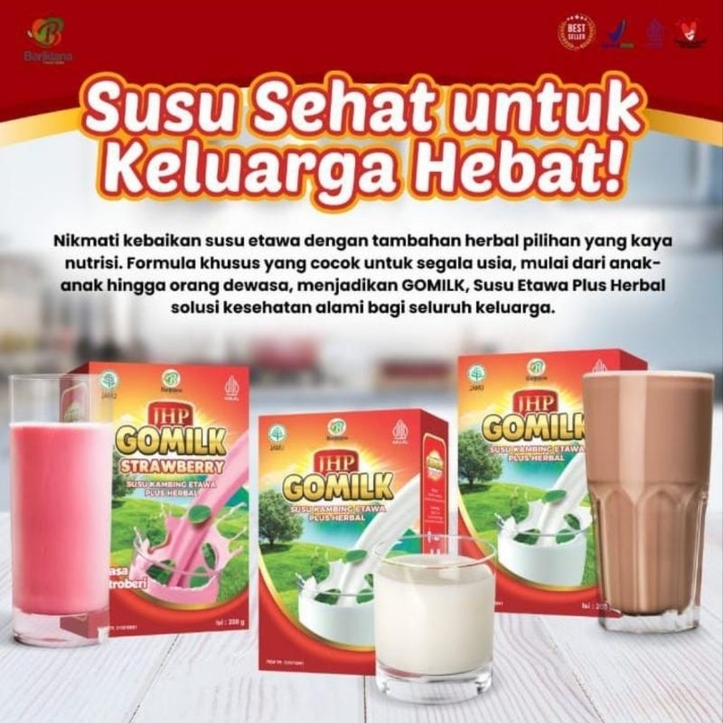 

GOMILK, susu kambing etawa + herbal 200 gr