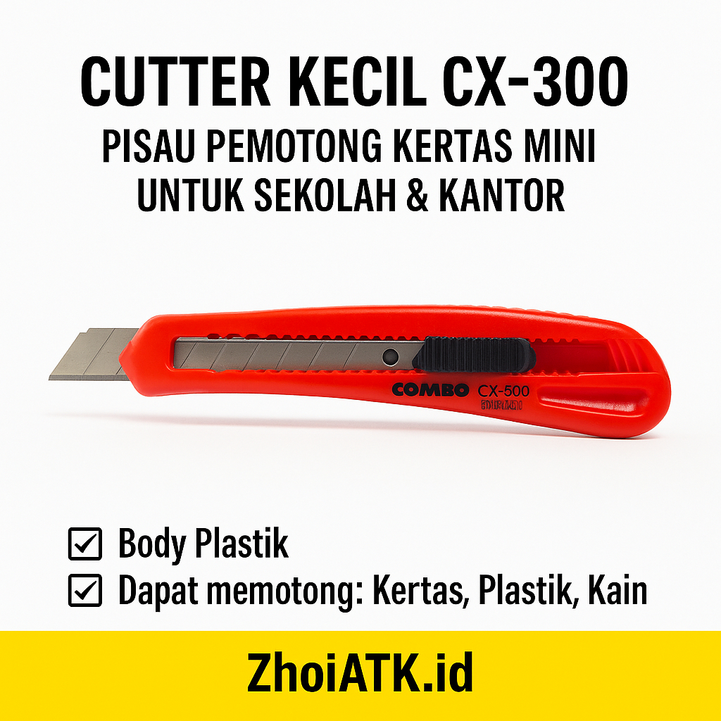 

CUTTER KECIL CX-300 | PISAU PEMOTONG KERTAS MINI UNTUK SEKOLAH & KANTOR